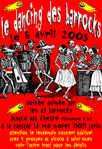 flyer Dancing des Barrocks reprenant une gravure de José Guadalupe Posada