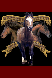 t-shirt chevaux western rider