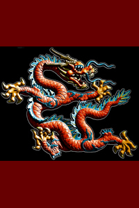 dragon de la cité interdite de Pékin colorisé