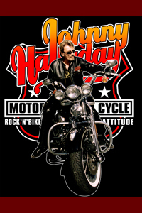 t-shirt Johnny Hallyday moto