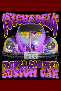 dos du t-shirt Flower Powered Custom Car pour la marque Psychedelic
